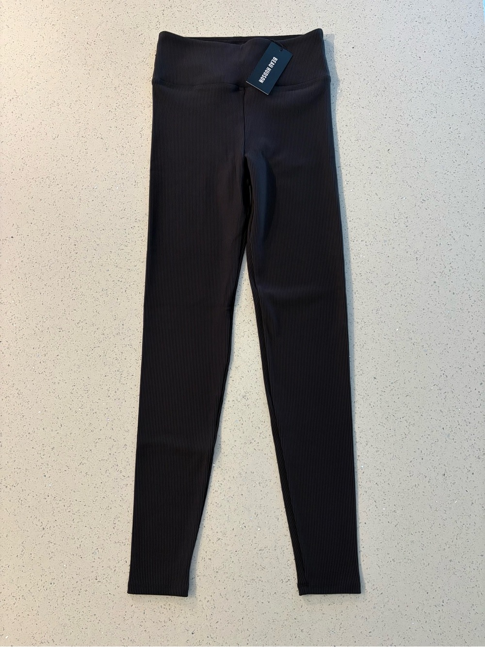 Beau Hudson - black Ribbed High-Waist Leggings - size US 6 / AU 10 (S) *NWT